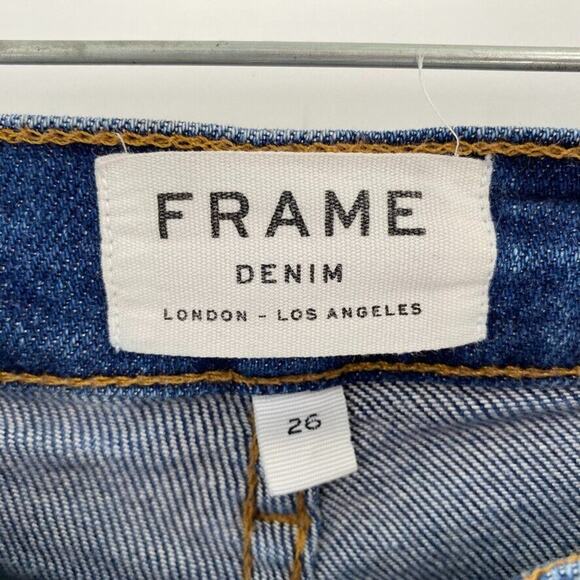 Frame Denim Le High Skinny Ankle Womens Size 26 Jeans Blue Distressed Tapered - Picture 6 of 12